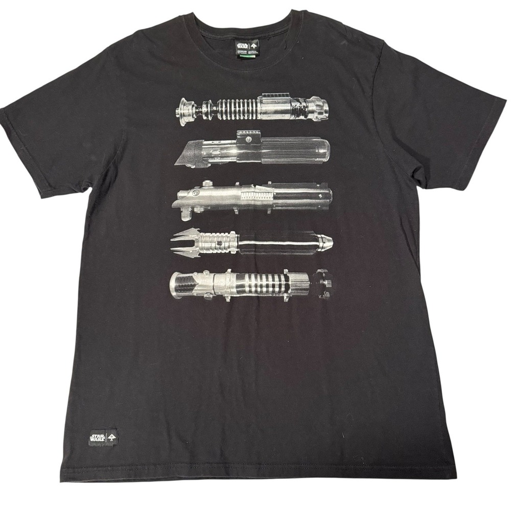 Star‎ Wars Lightsaber Graphic T Shirt 2XL Black Jedi Sith Tee